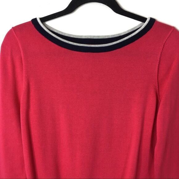 Gap Crew Neck Sweater Pink With‎ Navy Size Small - Picture 2 of 8